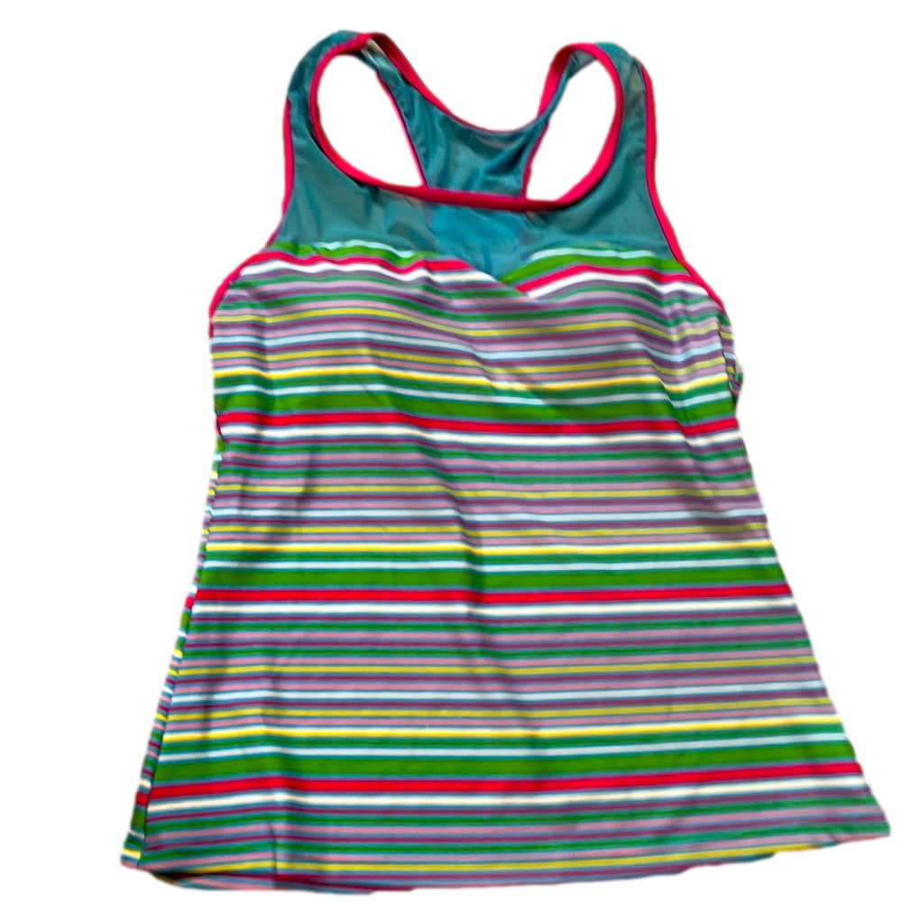 Striped racerback swim top Size medium